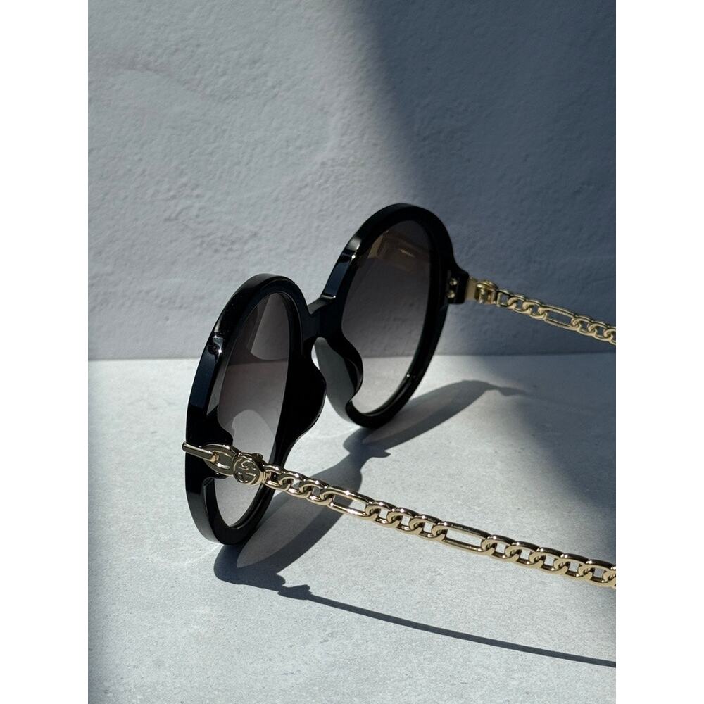 NEW Gucci GG0726S Black Earring Round Oversized Sunglasses - Picture 5 of 7